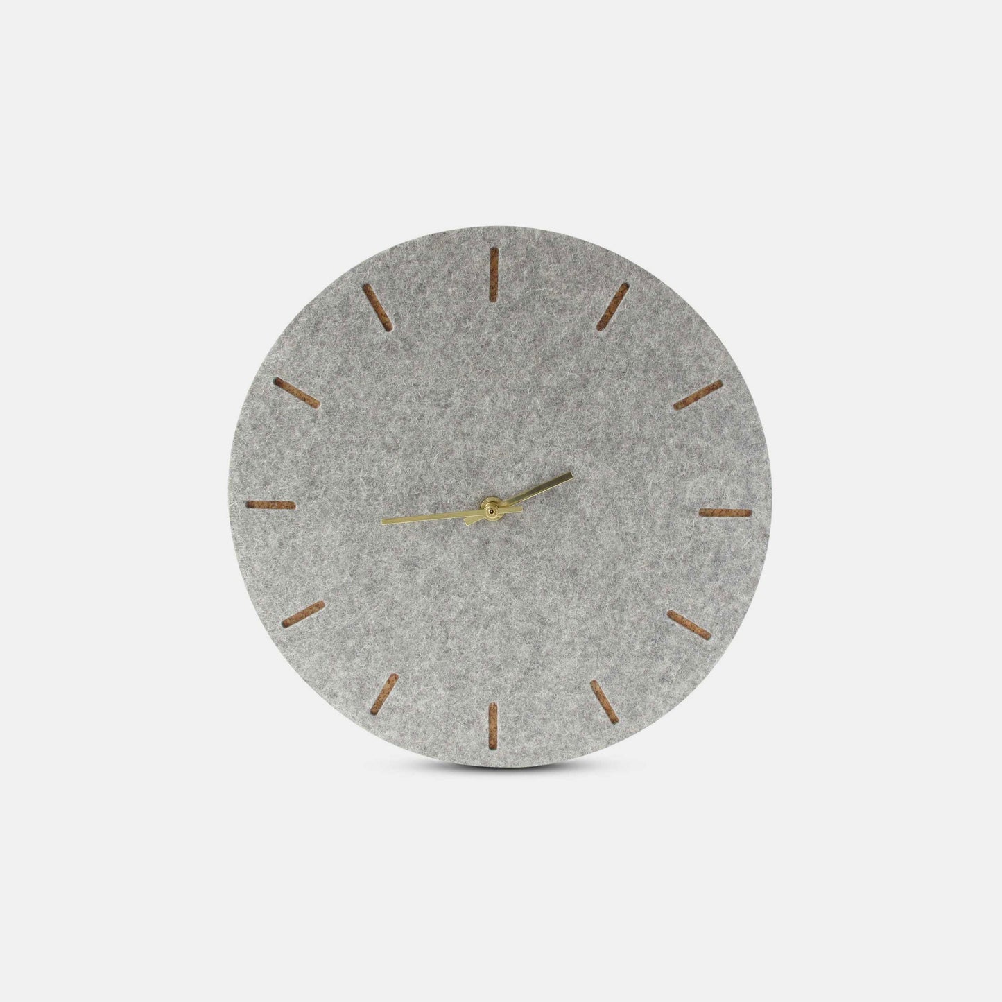 Felt and cork wall clock, 30 cm | light grey - gold | Design: Copenhagen