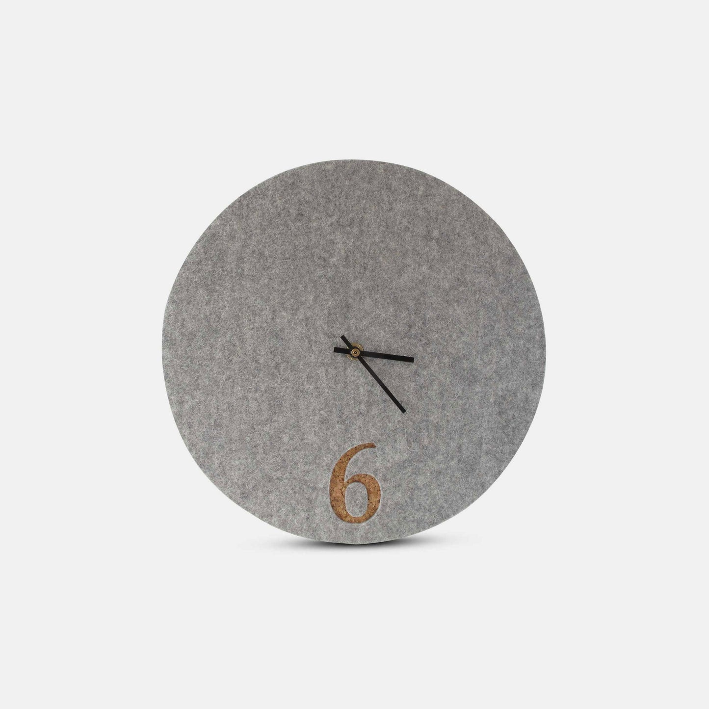 Felt and cork wall clock, 30 cm | light grey - black | Design: Aarhus