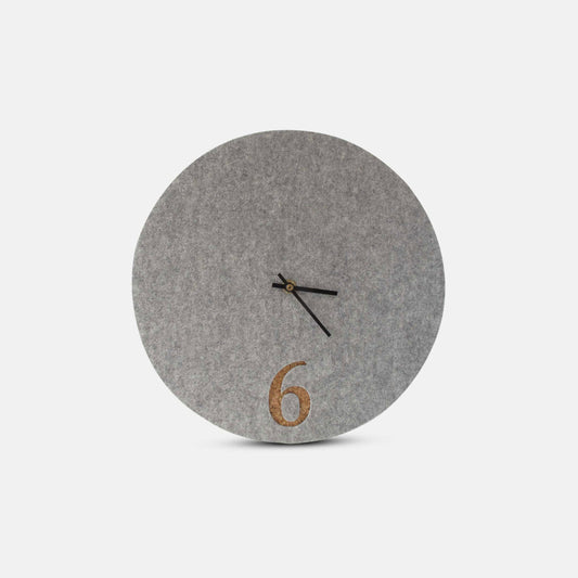 Felt and cork wall clock, 30 cm | light grey - black | Design: Aarhus