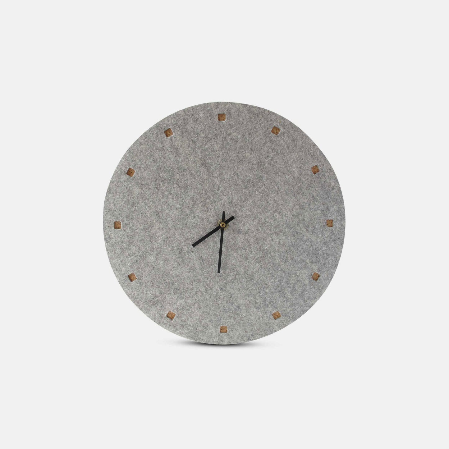 Felt and cork wall clock, 30 cm | light grey - black | Design: Esbjerg