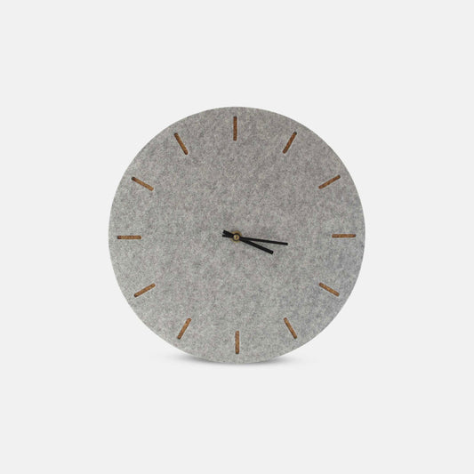 Felt and cork wall clock, 30 cm | light grey - black | Design: Copenhagen