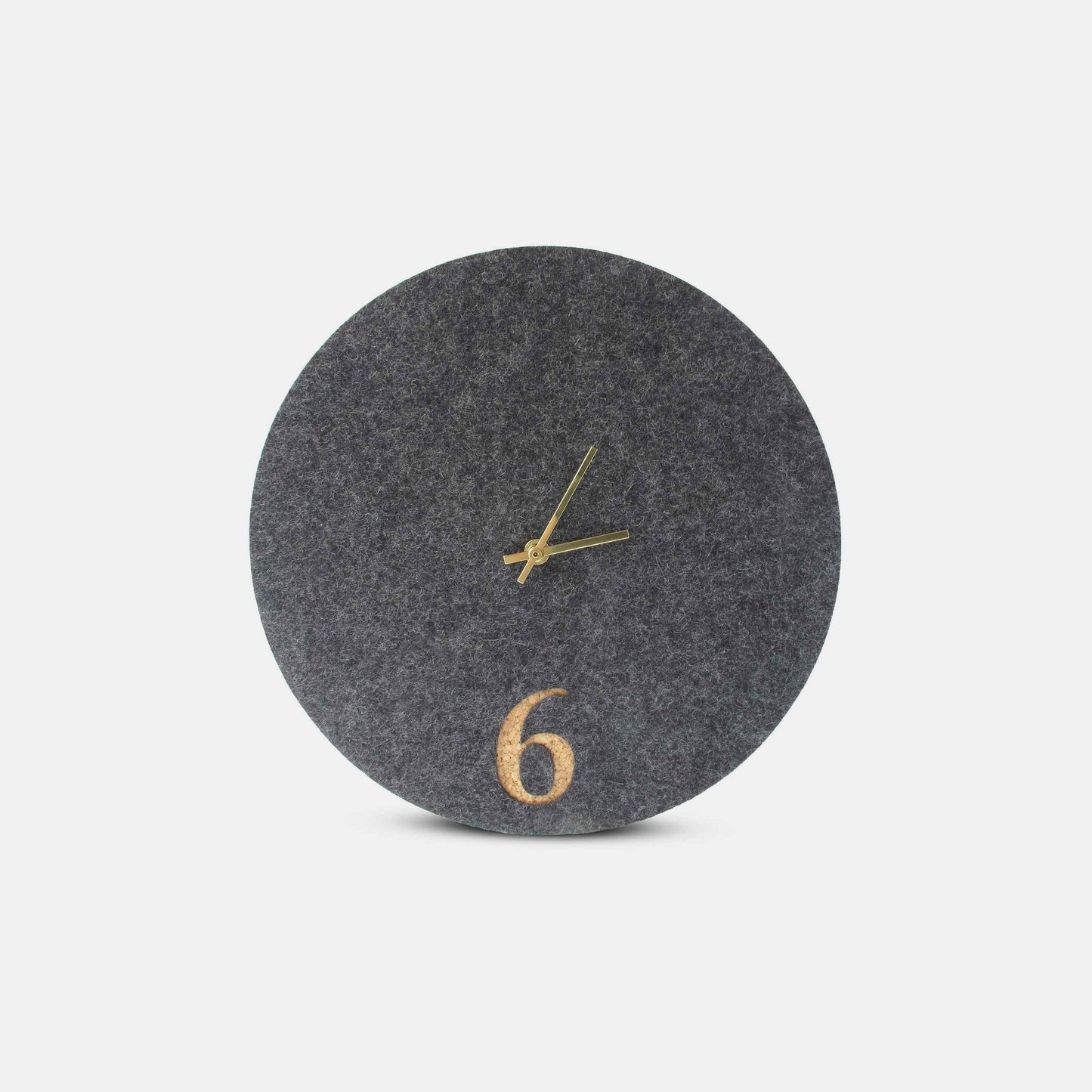 Felt and cork wall clock, 30 cm | anthracite - gold | Design: Aarhus