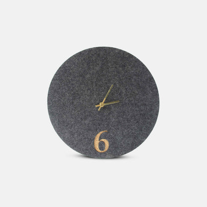 Felt and cork wall clock, 30 cm | anthracite - gold | Design: Aarhus