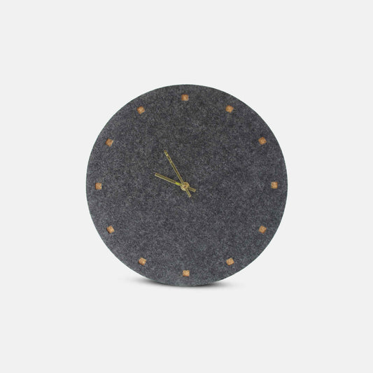 Felt and cork wall clock, 30 cm | anthracite - gold | Design: Esbjerg