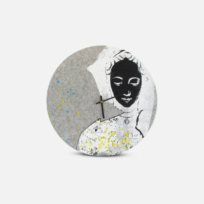 Felt and cork wall clock, 30 cm | Design "Woman" by Anja Streese