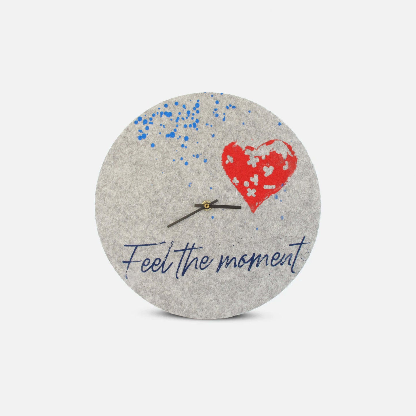 Felt and cork wall clock, 30 cm | Design "Heart" by Anja Streese