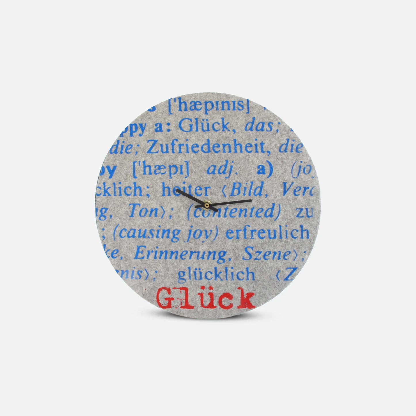 Felt and cork wall clock, 30 cm | Design "Glück" by Anja Streese
