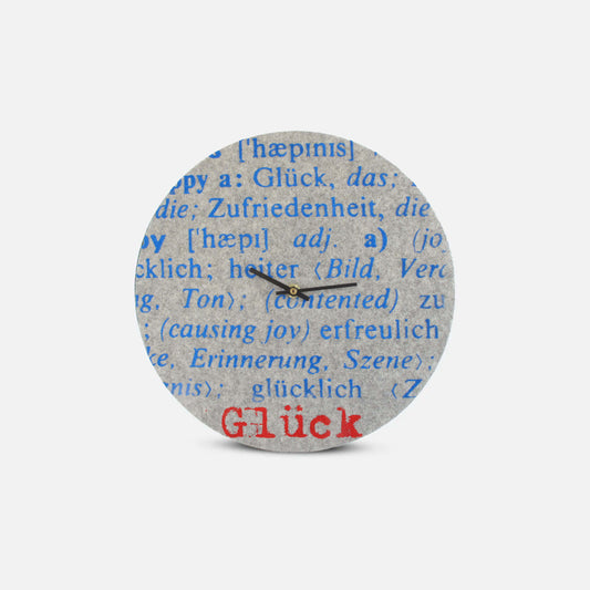Felt and cork wall clock, 30 cm | Design "Glück" by Anja Streese