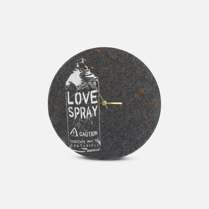 Felt and cork wall clock, 30 cm | Design "Love" by Anja Streese