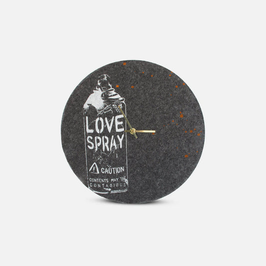 Felt and cork wall clock, 30 cm | Design "Love" by Anja Streese