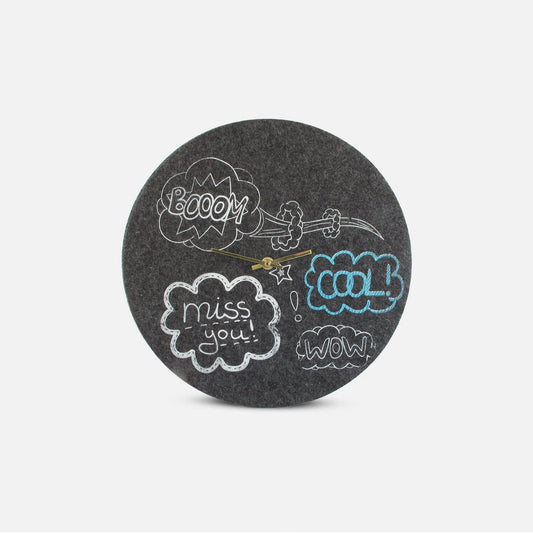 Felt and cork wall clock, 30 cm | Design "Cool" by Anja Streese