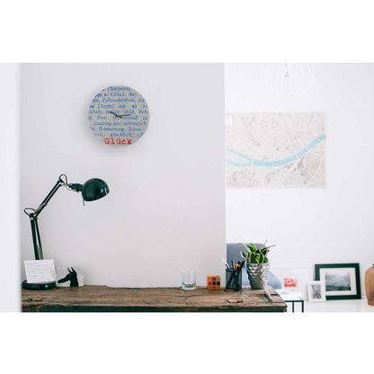 Felt and cork wall clock, 30 cm | Design "Glück" by Anja Streese