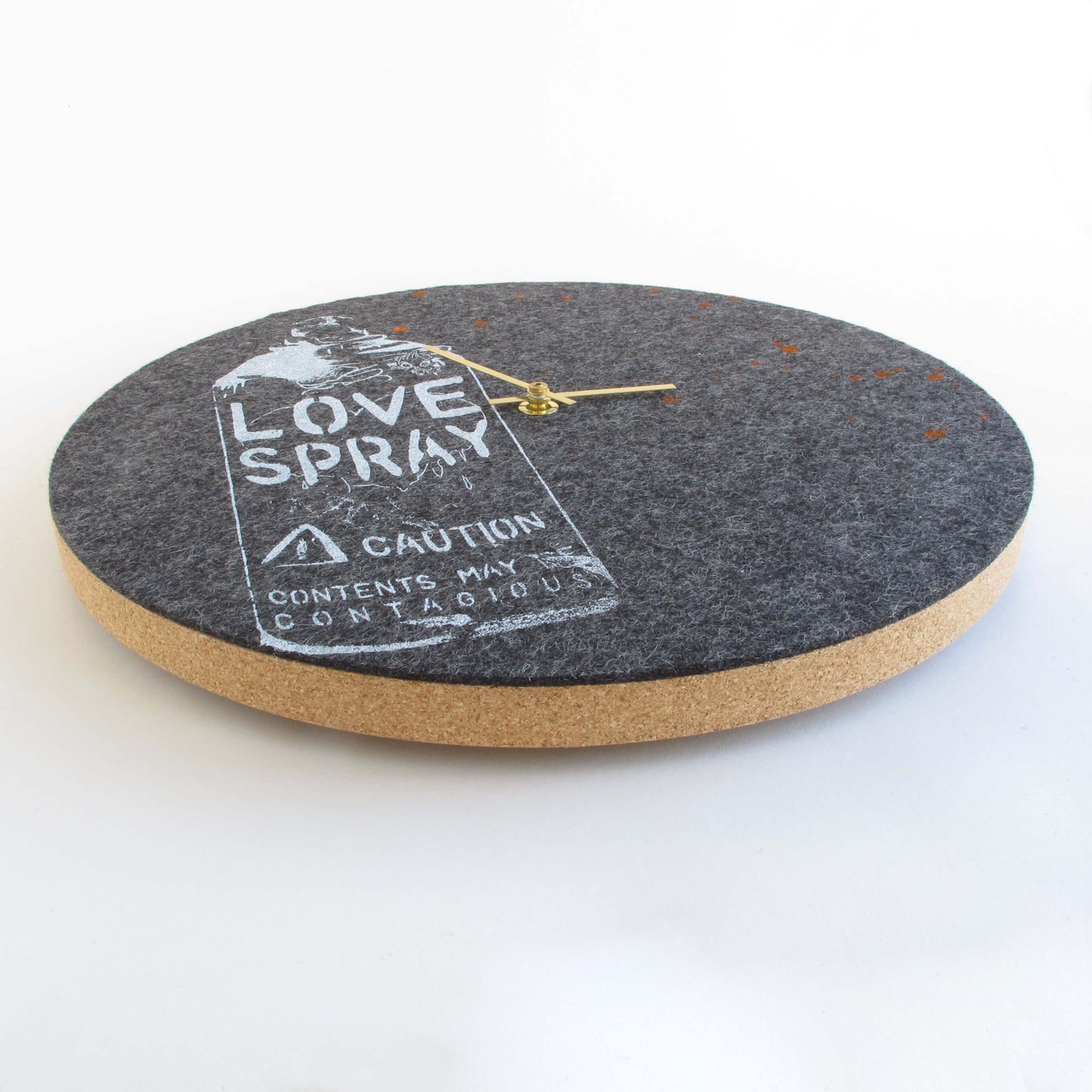 Felt and cork wall clock, 30 cm | Design "Love" by Anja Streese