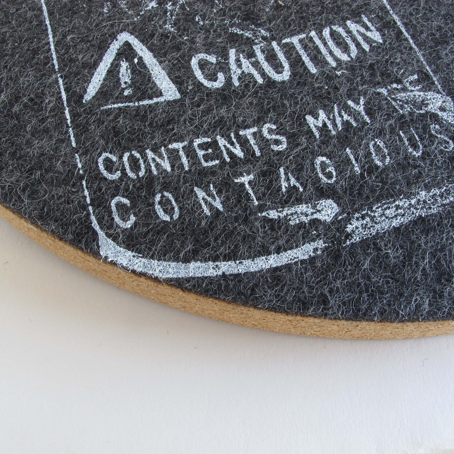 Felt and cork wall clock, 30 cm | Design "Love" by Anja Streese