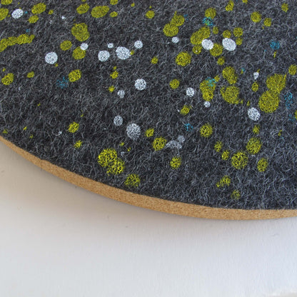 Felt and cork wall clock, 30 cm | Design "Dots" by Anja Streese