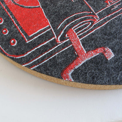 Felt and cork wall clock, 30 cm | Design "Dreams" by Anja Streese