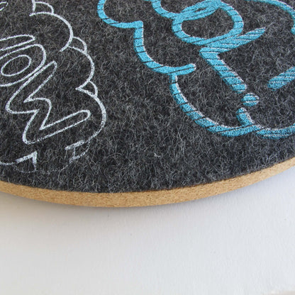 Felt and cork wall clock, 30 cm | Design "Cool" by Anja Streese