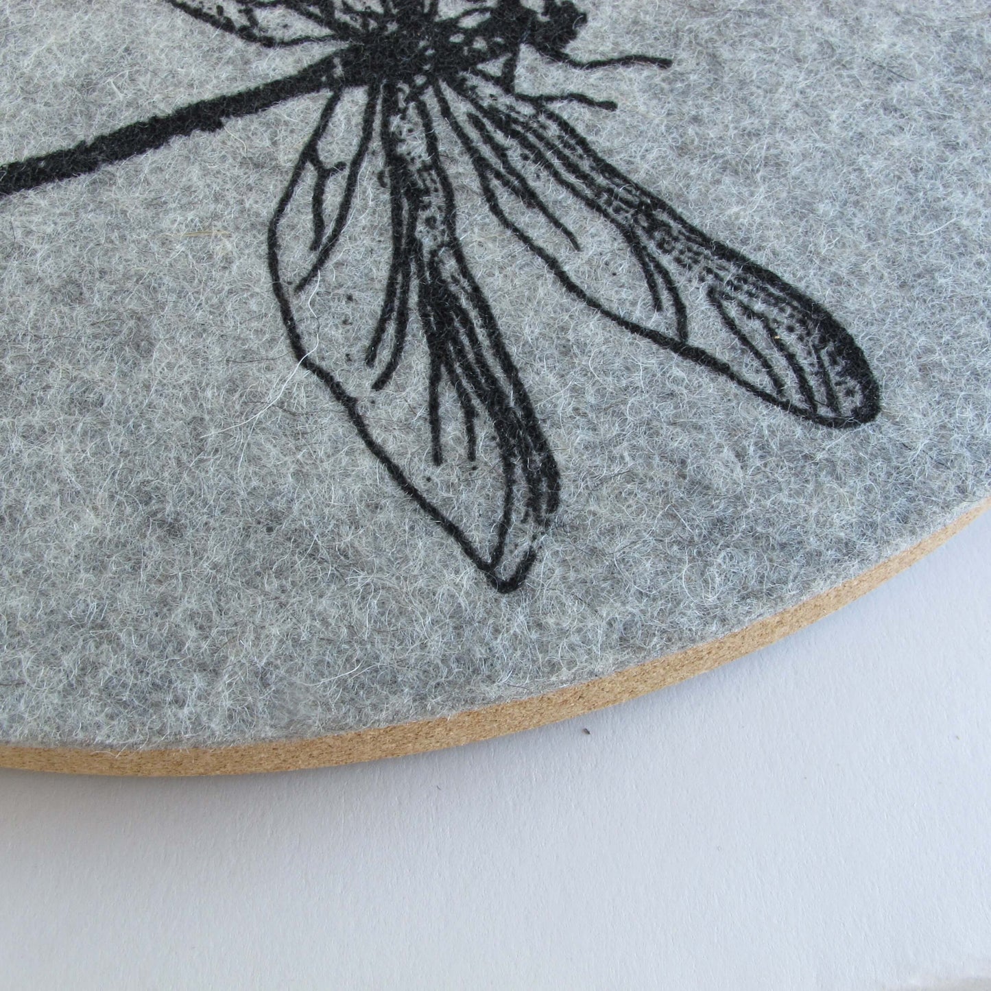 Felt and cork wall clock 30 cm | Design "Libelle" by Anja Streese