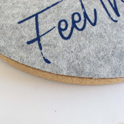 Felt and cork wall clock, 30 cm | Design "Heart" by Anja Streese