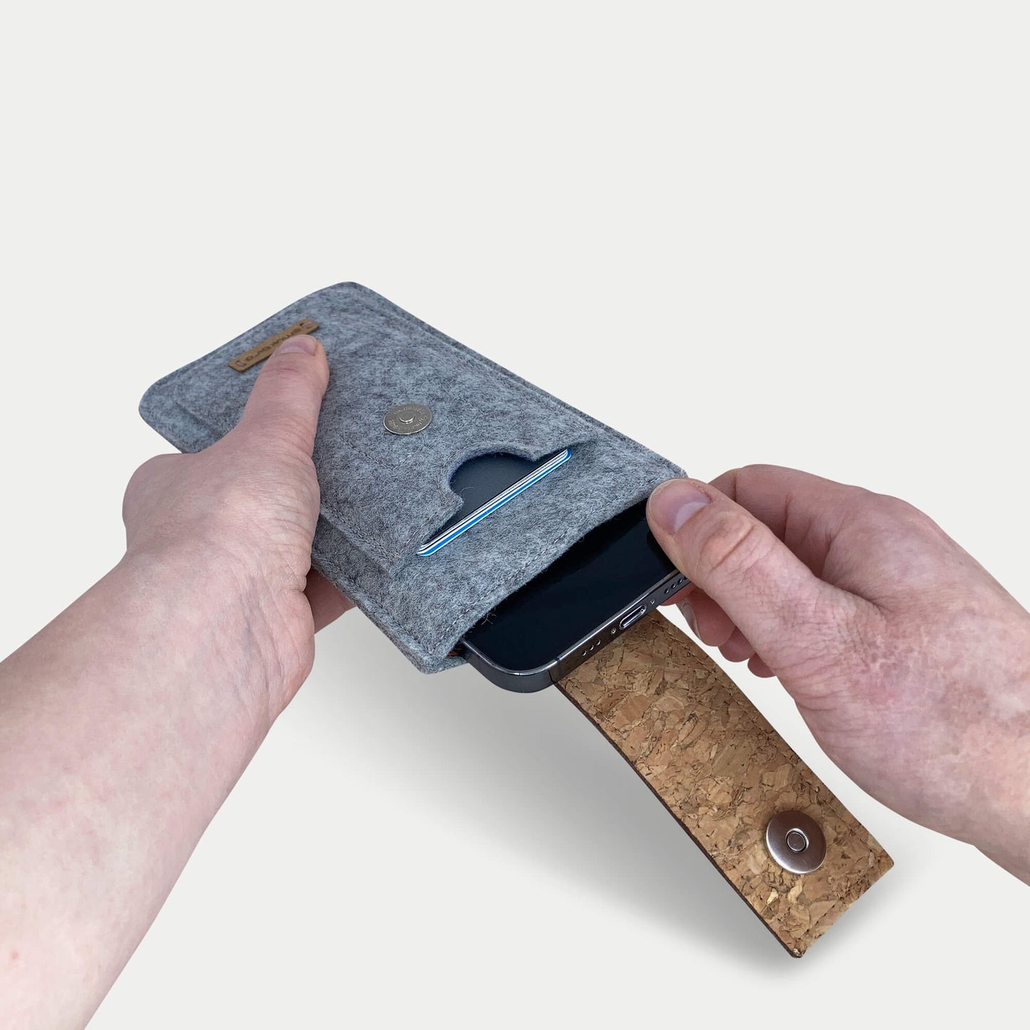 Handytasche für Samsung Galaxy M34 | mit Magnetverschluss und extra Fach | hellgrau - Colorful | Modell HAKA