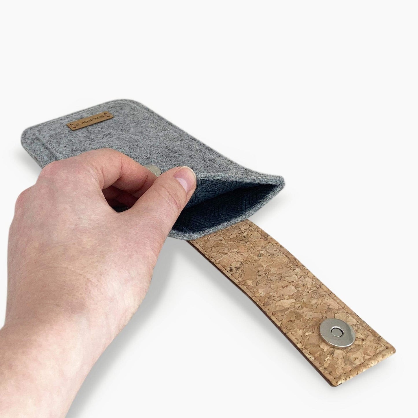 Handytasche für Xiaomi 12 Lite | mit Magnetverschluss und extra Fach | hellgrau - Tracks | Modell HAKA