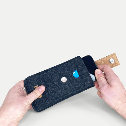 Handytasche für Samsung Galaxy M06 | mit Magnetverschluss und extra Fach | anthrazit - Colorful | Modell HAKA