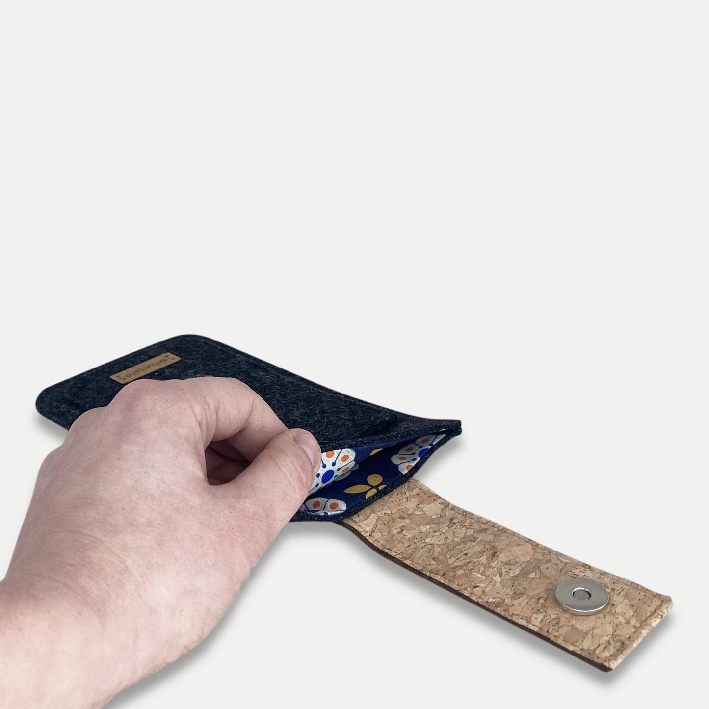 Handytasche für Google Pixel 5 | mit Magnetverschluss und extra Fach | anthrazit - Bloom | Modell HAKA