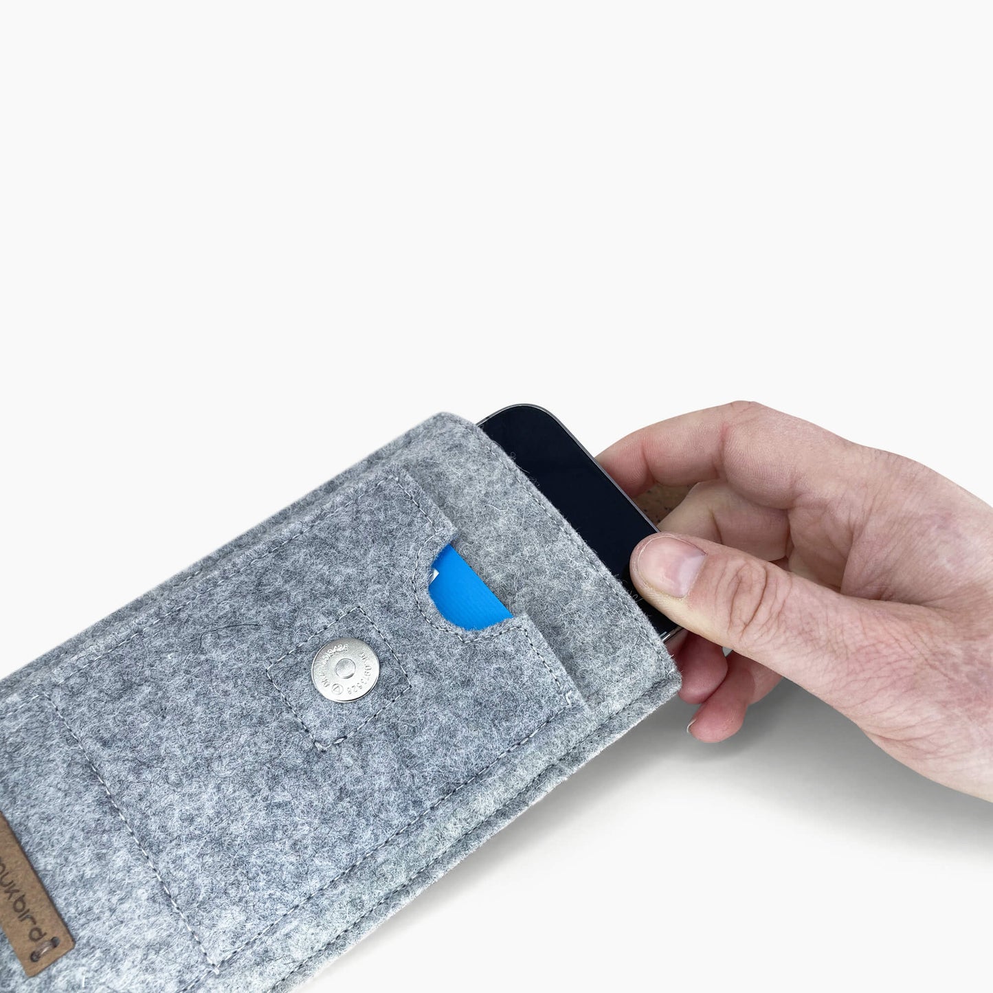 Handytasche für Samsung Galaxy M34 | mit Magnetverschluss und extra Fach | hellgrau - Colorful | Modell HAKA