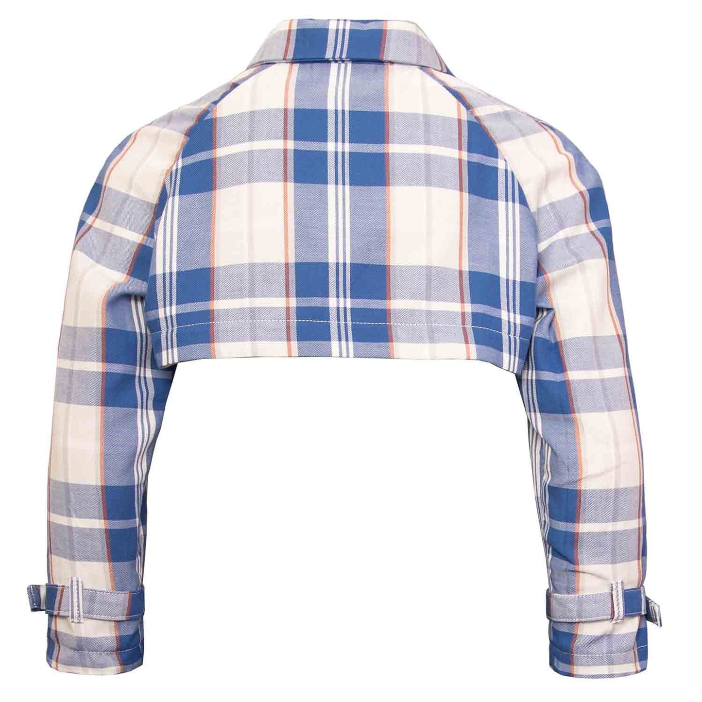 Kids Bolero Jacke in Blau und Weiß Karomuster