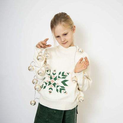 Ökologischer Baumwolle Weihnachts-Pullover Schneeflocke
