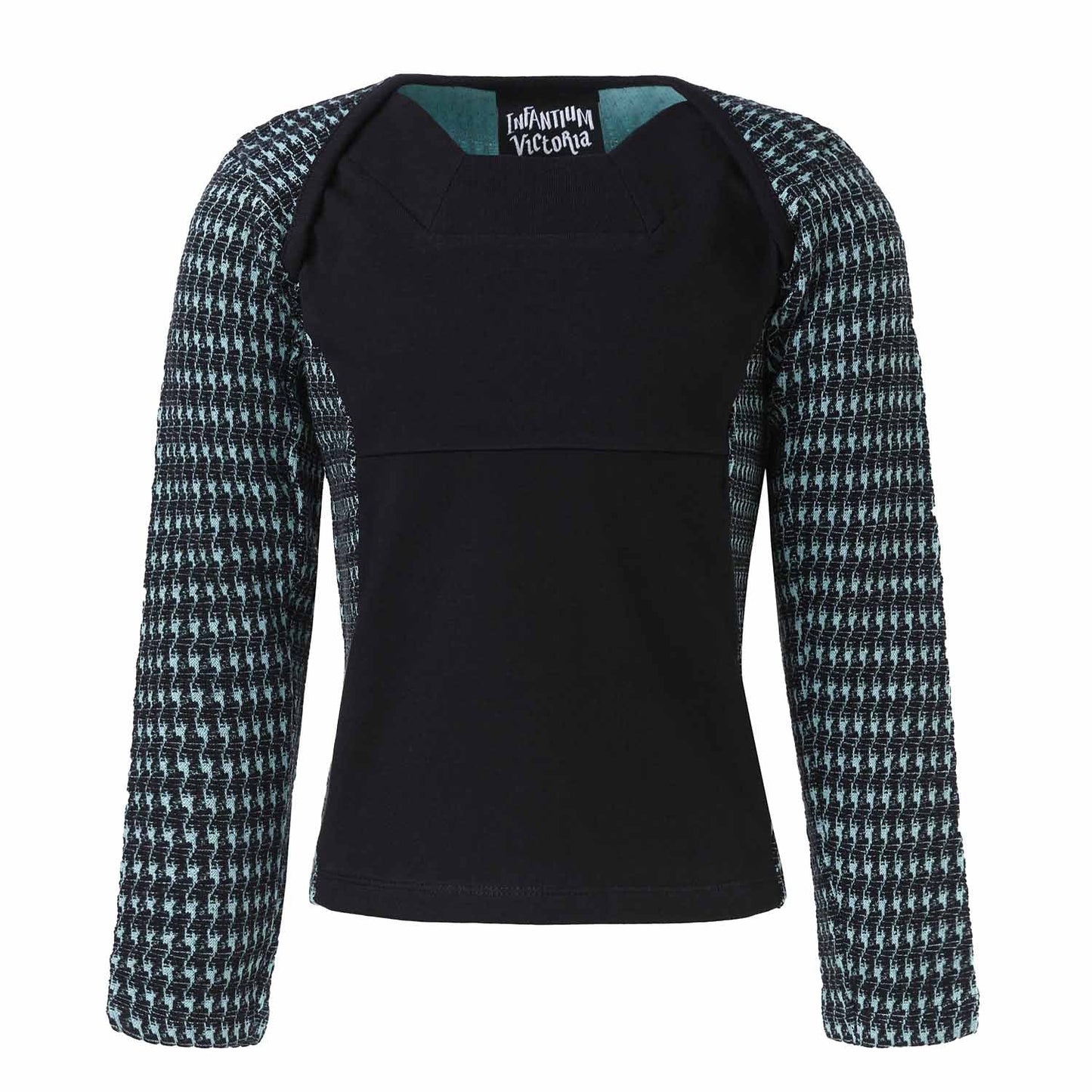 Modisches Langarmshirt für Damen in Schwarz und Blau