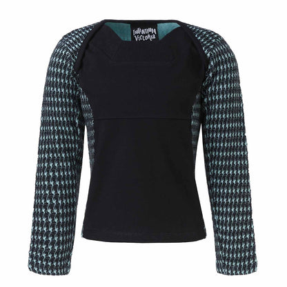 Modisches Langarmshirt für Damen in Schwarz und Blau