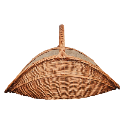 Kaminholzkorb mit Jute XXL Weidenkorb Holzkorb Holztrage 43x70 cm