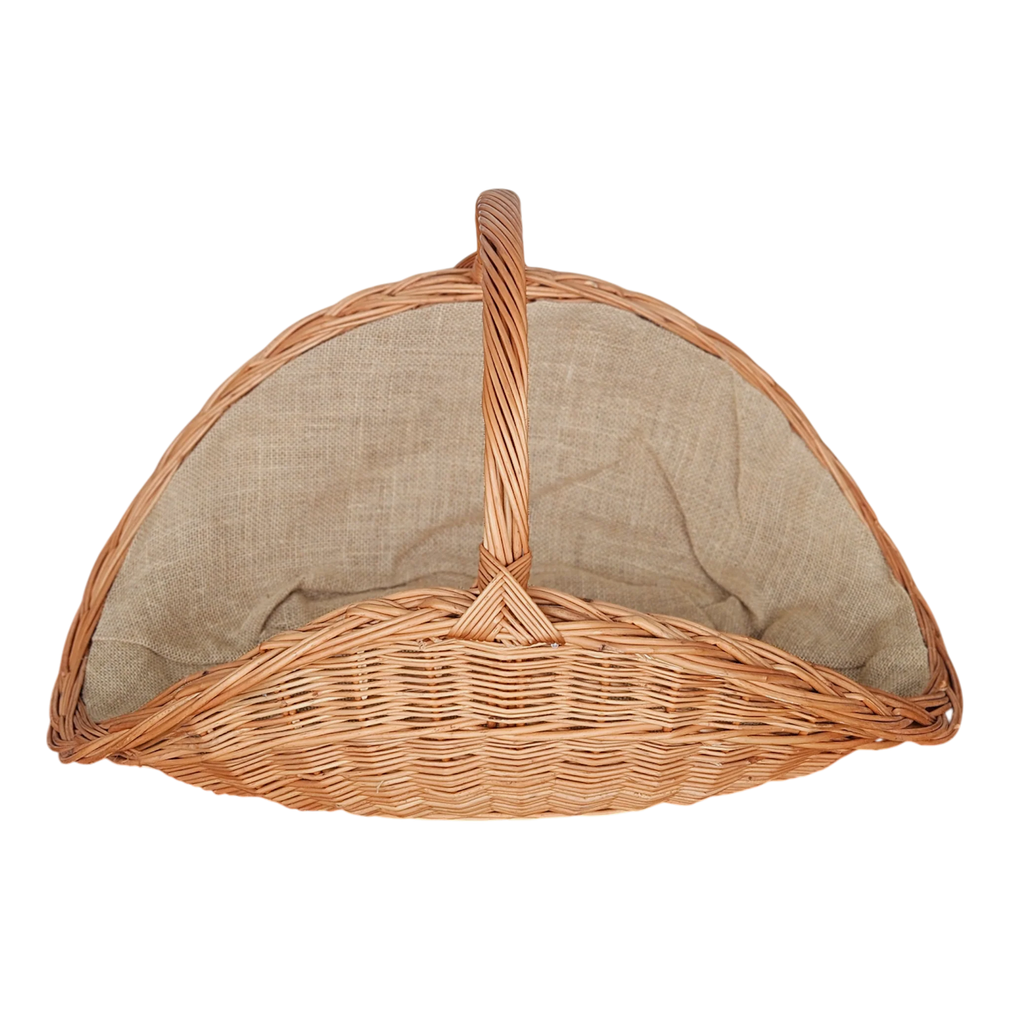 Kaminholzkorb mit Jute XXL Weidenkorb Holzkorb Holztrage 43x70 cm