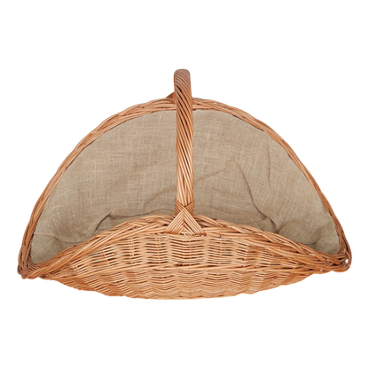 Kaminholzkorb mit Jute XXL Weidenkorb Holzkorb Holztrage 43x70 cm