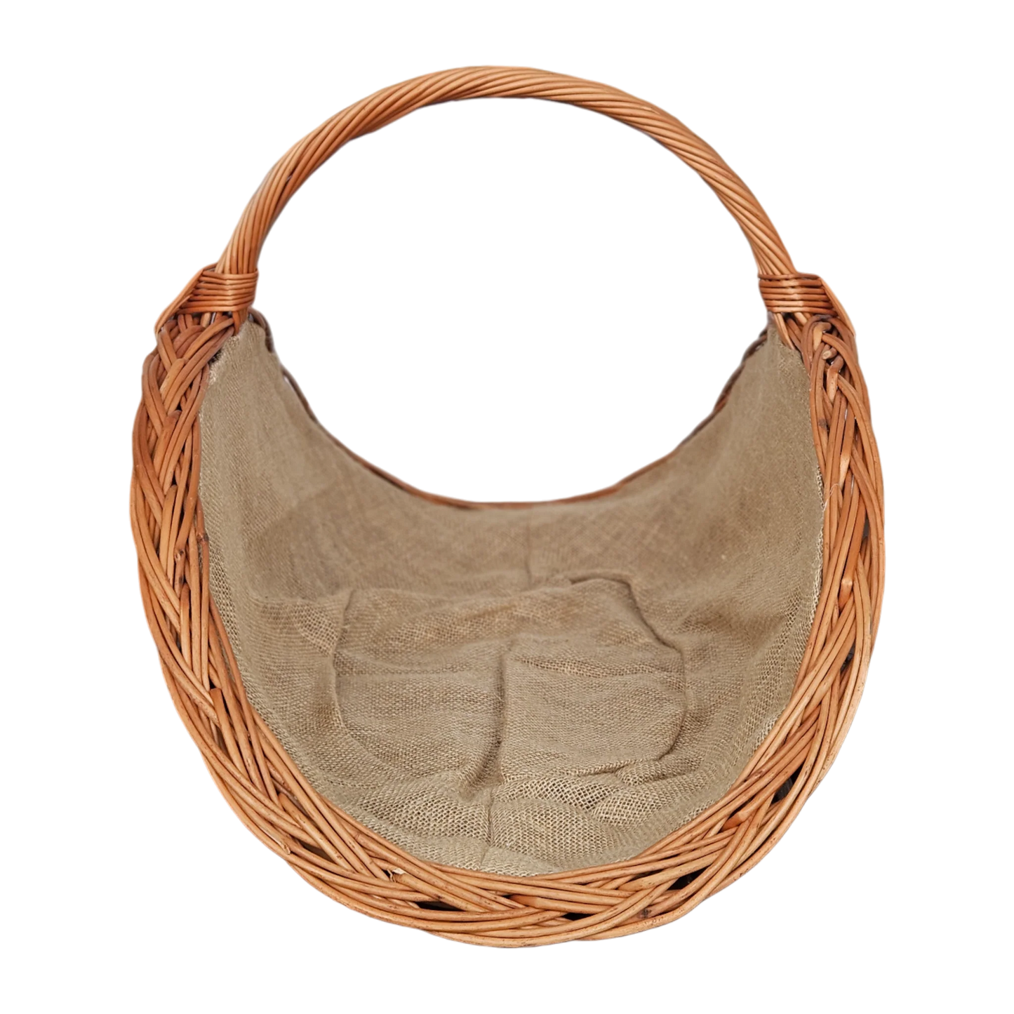 Kaminholzkorb mit Jute XXL Weidenkorb Holzkorb Holztrage 43x70 cm