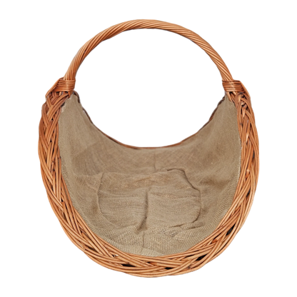 Kaminholzkorb mit Jute XXL Weidenkorb Holzkorb Holztrage 43x70 cm