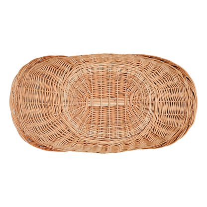 Kaminholzkorb mit Jute XXL Weidenkorb Holzkorb Holztrage 43x70 cm