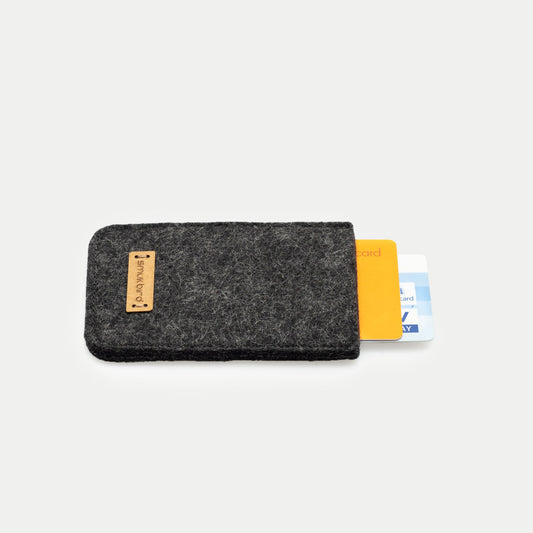EC card holder made of felt | anthracite