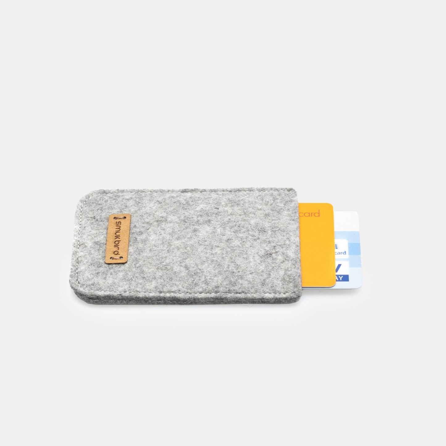 EC card holder made of felt | light grey