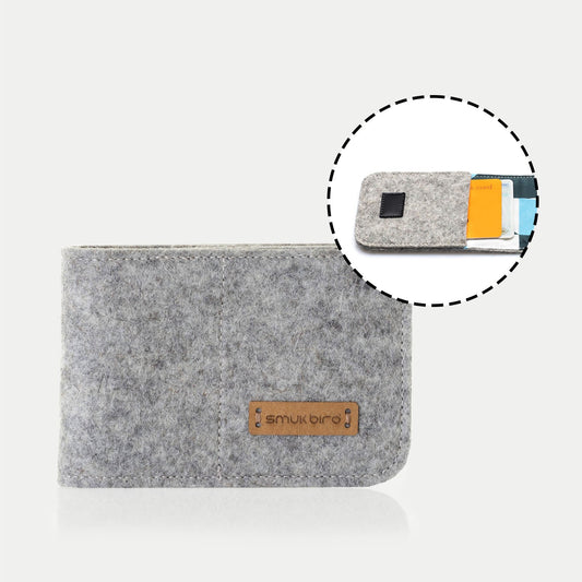 EC card holder made of felt | light gray - Shapes