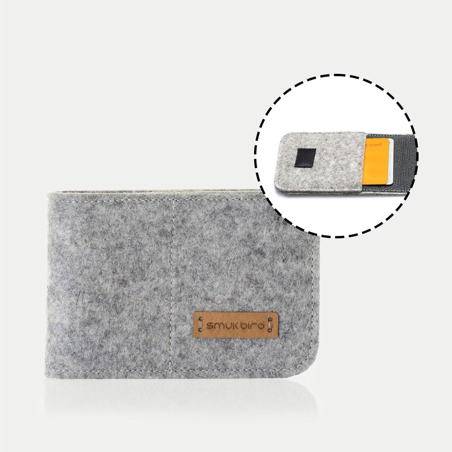 EC card holder made of felt | light grey - Tracks