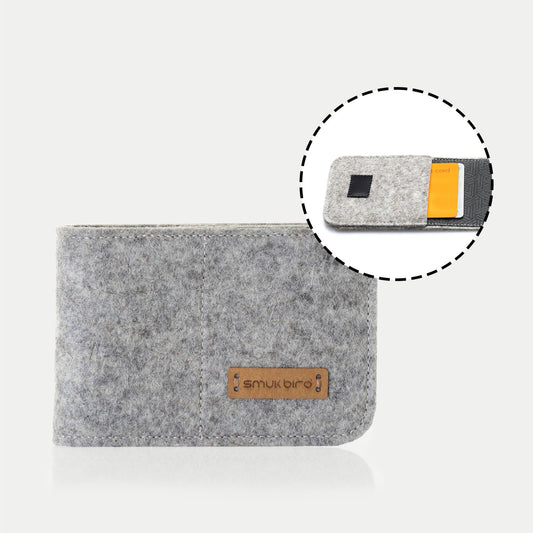 EC card holder made of felt | light grey - Tracks