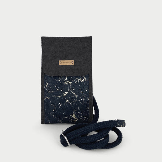 Shoulder bag for Xiaomi Redmi Note 14 | made of felt and organic cotton | anthracite - black | KEDJA deluxe model