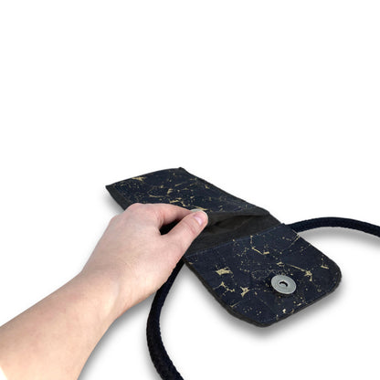 iPhone 16 Pro Max shoulder bag | Felt &amp; cotton | anthracite - black | KEDJA deluxe