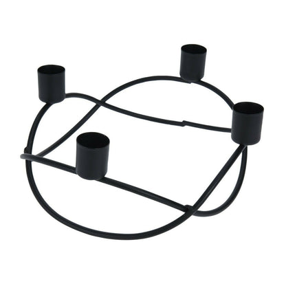 Kerzenständer schwarz Metall Kerzenleuchter Kerzenhalter Adventskranz Ø 21 cm