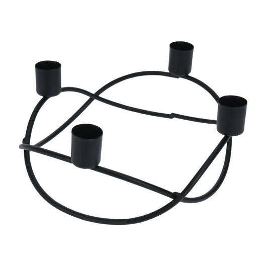 Kerzenständer schwarz Metall Kerzenleuchter Kerzenhalter Adventskranz Ø 21 cm