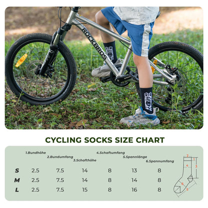 Kinder Fahrradsocken mit 5A Antibakteriell Kompressionszonen Katzenpfoten Design