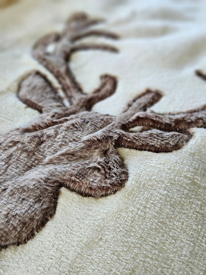 Decke Kuscheldecke Tagesdecke Wohndecke Hirsch Winter 150x200 kuschelig weich