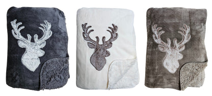 Decke Kuscheldecke Tagesdecke Wohndecke Hirsch Winter 150x200 kuschelig weich